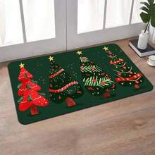 1 pieza Decoración navideña, creadora de ambiente, felpudo antideslizante, fácil de limpiar. Felpudo de piso con textura de piedra de terciopelo coral, felpudo de baño absorbente de unicolor minimalista, felpudo de piso de esponja gruesa, decoración del hogar y el baño, alfombra de baño, alfombra de exterior, felpudo, artículo esencial navideño