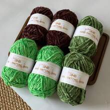6球/包(50g*6=300g) 100%聚酯柔軟莎麻線適用於編織和針織，線長：480m(80m*6，87碼*6) - 彩色 - 查看 34
