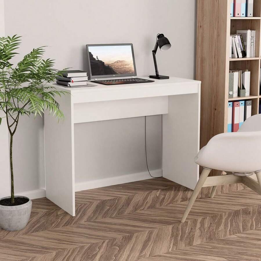 Mesa vidaXL branca, 90x40x72 cm, em madeira engenheirada. - Castanho - Ver 1