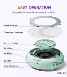 MelodySusie Nail Dust Collector, HProA Compact Vacuum Fan Dust Collector Quiet For Beginner Nail Tech And Student, Manicure Pedicure Tool Supplies For Acrylic Nail Polishing,Salon & Home Equipment Christmas Gift-Green - 薄荷綠 - 查看 4