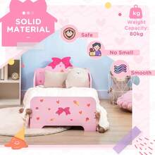 Princess-Themed Toddler Bed With Safety Rails | Cute Patterned Kids Bed For Ages 3-6 Years, Pink - Default - View 6