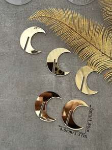 5pcs Gold Crescent Moon Napkin Rings Set, Crescent Napkin Holders, Shiny Gold Banquet Table Decor, Wedding Bride Gift, Dining Tableware Accessories, Holiday Table Setting, Boho Style Table Decoration - Multicolor - View 11