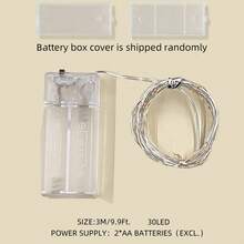 1条装 10/20/30/50/100/200颗LED灯珠 1米/2米/3米/5米/10米/20米铜线串灯，适用于节日装饰、婚礼、派对、礼品、卧室、客厅、家居、花园、单身派对 [不含电池]，斋月装饰灯 - 銅線燈 - 查看 30