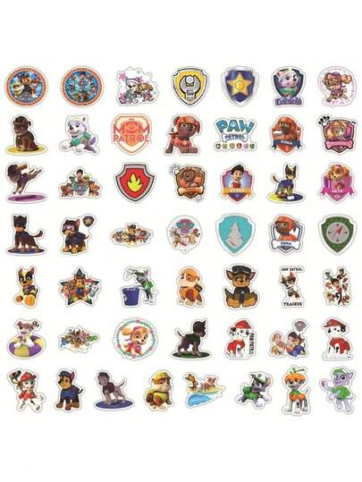 Paw Patrol 50 miếng dán hoạt hình graffiti, miếng dán cốc nước, miếng dán trang trí ốp điện thoại chống nước, quà tặng tiệc tùng, quà Giáng sinh & Halloween, miếng dán trang trí vui nhộn (mẫu ngẫu nhiên)