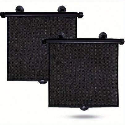 Christmas Gift Top Pick! 2/4-Piece Car Side Window Sunshades - Retractable PVC Roller Shades With Suction Cups. Made Of Black Mesh Fabric, Breathable And Non-Obstructive To Vision, Effectively Blocks UV Rays, Provides Sun Protection And Heat Insulation, Keeping Your Car Cool. Equipped With Strong Suction Cups, Tool-Free Installation And Removal, Sticks Firmly In Seconds Without Falling Off, Fits Most Car Models! Practical For Daily Commuting And Holiday Trips, It's A Thoughtful Christmas Gift For Family, Friends And Colleagues - Useful And Never Unused, Full Of Festive Vibes