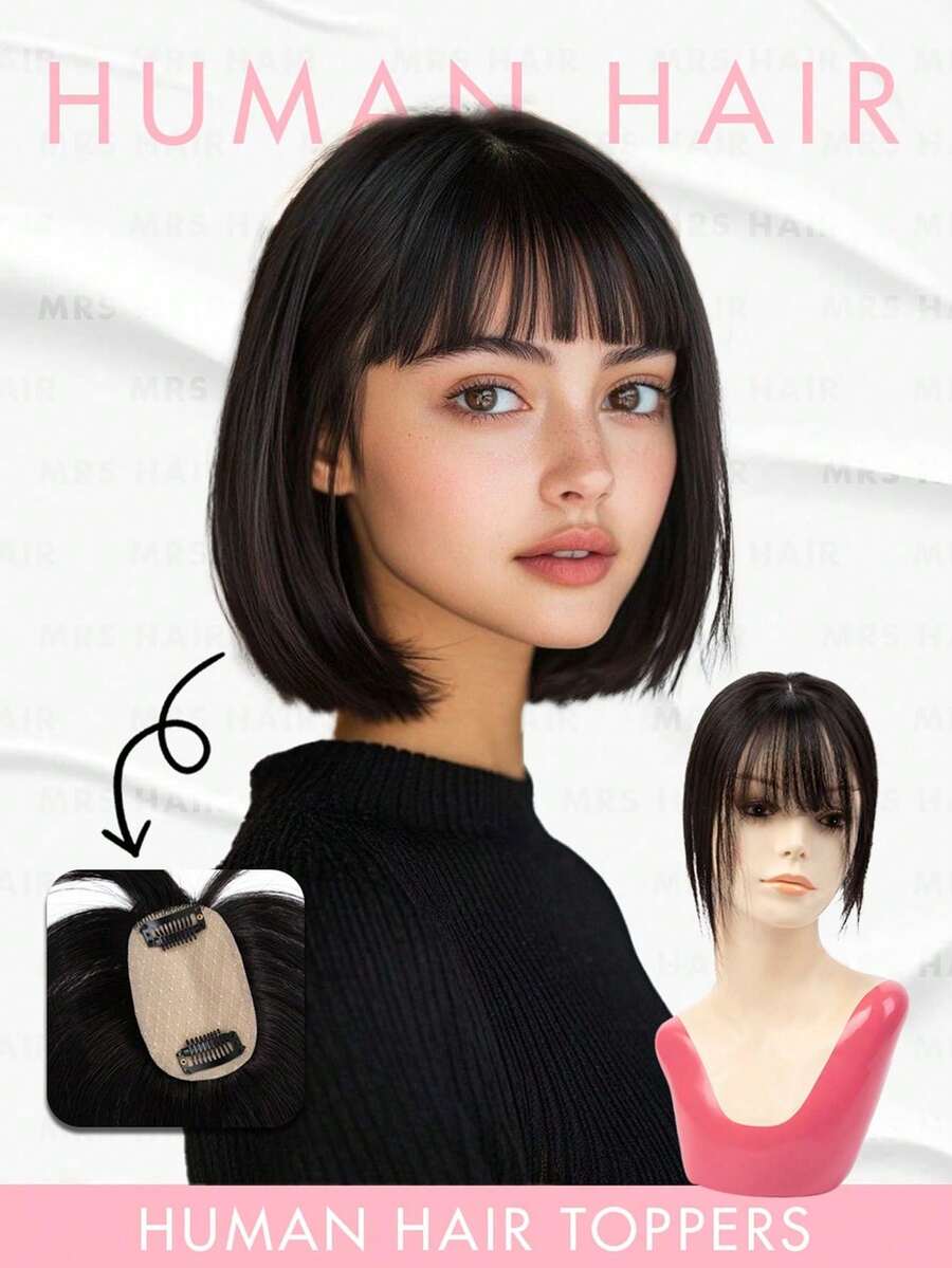 女士隐形夹式接发 - 真人发丝，直发灰渐变色，A01 和 A02 款式，完美解决头发稀疏问题，打造自然逼真的外观，有效增加发量 | 自然外观 | 牢固夹扣 - 彩色 - 查看 1