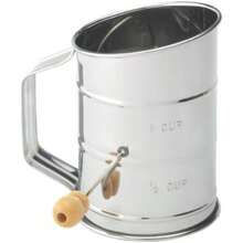 Mrs. Anderson's tamiz de azúcar glaseado de harina con manivela para hornear, de acero inoxidable, 1 taza, Manivela, 3 Tazas, Plateado, 3 Tazas, 1(Hand Crank, 1 Cup) - Multicolor - Ver 2