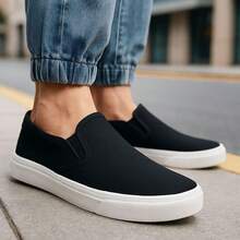 zapatilla elegantes de mujer Zapatos planos cómodos de suela blanda para mujer, antideslizantes, con lazo, sencillos y sin cordones, ideales para un look casual y versátil. - Negro - Ver 7