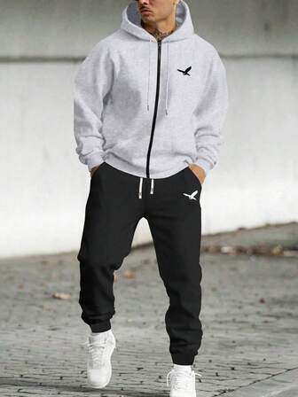 Men's /Fall New ArrivalsTrendy, Unique Printed Patterns Comfortable Fitness Running Set Regular Fit Plus Size Casual Sportswear Two Pieces Men's Activewear