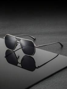 1 Pair Men's Metal Frame Square Retro Street Style Casual Personalized Exquisite Fashion Glasses, Suitable For Skateboarding, Cycling, Running, Camping, Events - Multicolor - View 16