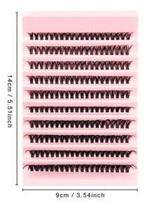 Rikuaild 200/400pcs False Eyelash Extension Set 50D D Curl With Eyelash Extension Adhesive Seal & Bond Eyelash Tweezers Eyelash Brush False Eyelash Tool 9-16mm Mixed Length Eyelash Cluster DIY Eyelash Extension Cosplay Eyelash For Cosplay Animation And Daily Christmas Gifts Makeup Lash Clusters Kit,Lashes,Eyelashes,Fake Lashes - Multicolor - View 4