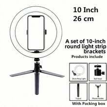 Professional 10" USB LED Ring Light Kit – Adjustable Color, Sturdy Tripod Stand & Phone Holder For Video, Selfie, Makeup" Suitable For Photography, Video Recording, Live Streaming, Zoom Meeting, With Stand Selfie Light Suitable For Photography, Video Recording, Live Streaming, Zoom Meeting, Vlogging, With Stand Photography Video Recording Live Streaming Room Meeting Vlogging Phone Light Ring Light With Stand - Multicolor - View 6