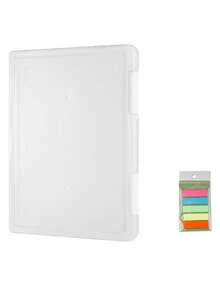 1pc A4 File Box, Paper Organizer Box, Transparent Document Paper Box, Engineering Box, Plastic Paper Storage Box, Photo Organizer Box, Large Plastic Binder With Clasp Paper Storage Box, File Protector Sleeve, Suitable For Magazines, Scrapbooks, Office & School Supplies, Card Holders, Papers, Crafts, Stationery, Documents, Student Supplies