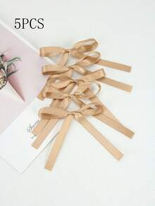 5 件/10 件手工缎带蝴蝶结装饰配件、礼品包装、派对装饰蝴蝶结、生日鲜花包装丝带 - 卡其色 - 查看 6