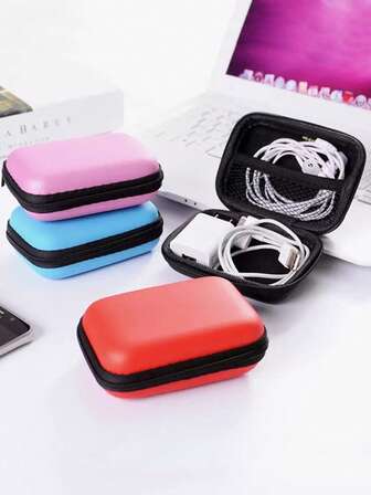 Portable Hard Drive Storage Bag, Multi-Purpose Storage Box, Simple Hard Side Organizer For Cables And Headphones, Rectangular Earphone Bag, Key Packaging, Portable Data Cable Storage Case, Coin Pouch, Change Storage Bag, Portable Minimalist Design