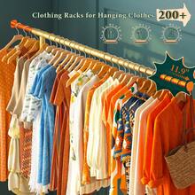 225LBS Heavy Duty Clothing Rack Load, Rolling Clothes Racks For Hanging Clothes, Commercial Garment Rack, Collapsible & Portable Clothing Rack With Wheels, Thanksgiving Decor,Summer Tops,Home Decor,Room Decor, Gold - Gold - View 7