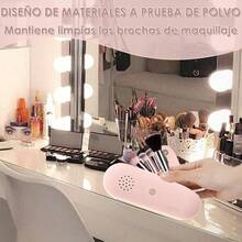 Funda para Brochas de Maquillaje, Bolsa de Maquillaje de Silicona, Soporte para Brochas de Maquillaje de Viaje, a Prueba de Polvo y Transpirable, para Viajes y Uso Domstico Rosa - Rosa - Ver 5