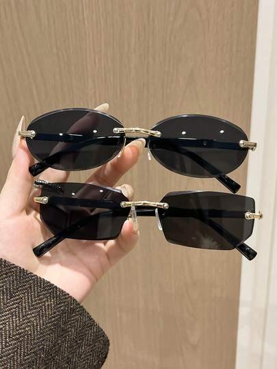 2 piezas Gafas de mujer vintage clásicas de metal ovaladas como regalo de vacaciones para fiesta de verano en la playa, al aire libre, viaje y accesorios de fotografía callejera