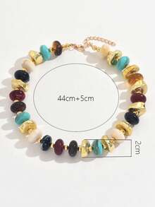 1 pieza Collar de abalorios de colores bohemio y de moda para mujer (color de abalorios aleatorio) - Multicolor - Ver 7