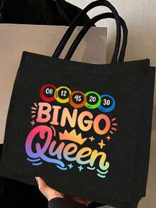Ensemble de sacs à main pour femmes Bingo Gueen, sac à bandoulière de grande capacité avec sac à cosmétiques portable, sac fourre-tout multifonctionnel, sac de rangement à double poignée, lavable, design à ouverture supérieure, doublure, port à l'épaule décontracté, convient pour les déplacements, le travail, l'école, les vacances, les fêtes, les mariages, le stockage à la maison, également un cadeau et un souvenir parfaits pour les vacances, les anniversaires, la Saint-Valentin et le Nouvel An - Multicolore - Voir 4