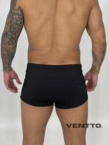kLARALUH Medium Ventto Basic Plain Swimsuit, Zero Transparency Fabric, Beach And Pool Fashion - 黑色 - 查看 2