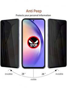 3片装钢化玻璃屏幕保护膜，兼容三星Galaxy S21/S22/S23/S24 Ultra/S24 FE/S25 Ultra/S25，防水、防指纹、防刮花、防震、保护隐私 - 黑色 - 查看 2