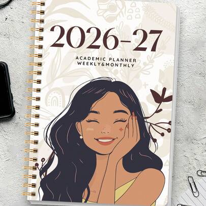 Trees 24个月计划本（2026-2027），两年期周/月计划本，包含月度概览和笔记功能，是提高效率、安排约会和设定目标的理想之选，办公桌配件。