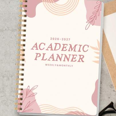 1pc 2026 Monthly Planner Notebook, A5 Minimalist Monthly Planning Notebook With Calendar Grid, Notes And To-Do List, Ideal Productivity Management Tool For Home, Work And Study, Office Desk Accessory