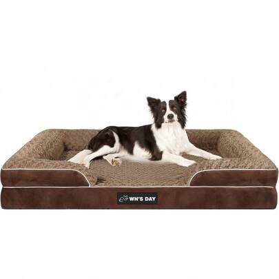 Orthopedic Dog Bed For Large Medium Sized Washable Memory Foam Large Dog Bed Medium Pet Sofa With Removable Cover Washable Waterproof Pet Couch Beds Grey L
