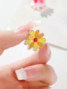 随机颜色迷你雏菊发夹，公主风小发爪，女孩发饰花朵发夹 - 彩色 - 查看 13