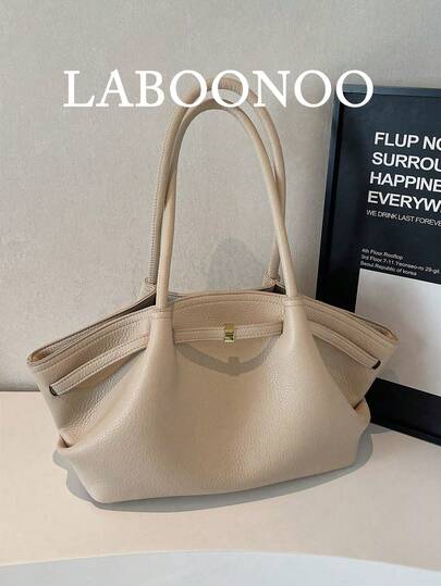 1个纯色PU皮革单肩包，复古时尚大容量手提包，双提手按扣设计，适合旅行、购物、约会，是送给女性的理想礼物，也适合少女、大学生和上班族女性，非常适合办公室、学校、工作、商务、通勤、户外、旅行和徒步等场合。