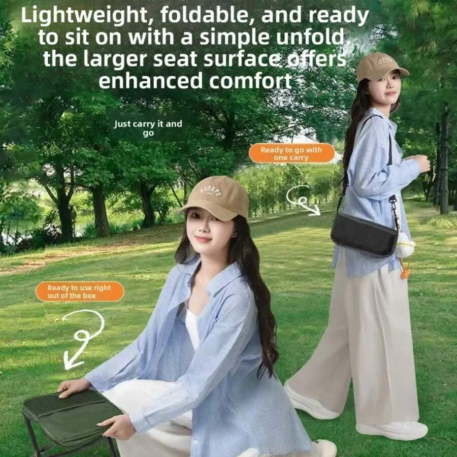 Mochila de exterior, taburete plegable, estuche para lápices, taburete portátil, equipo de camping simple, taburete tipo satchel, silla plegable deportiva - 1 - Ver 1