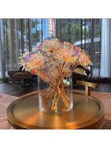 6/1 pieza Rosa artificial - Rosa romántica colorida, regalo de rosa eterna para novia, esposa, mamá, Día de San Valentín, Día de la Madre, cumpleaños, aniversario, decoración de boda