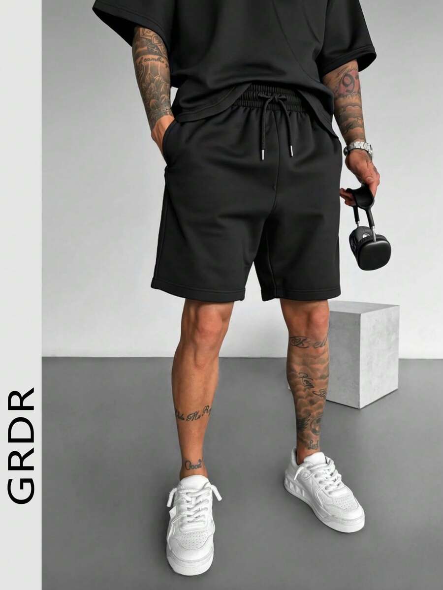 GRDR Men's Casual Versatile Sports Shorts, Summer - Black - View 1