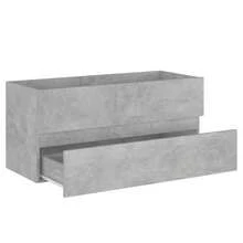 Mueble bajo fregadero vidaXL, gris hormigón, 100x38,5x45 cm, madera de ingeniería. - Marrón - Ver 4
