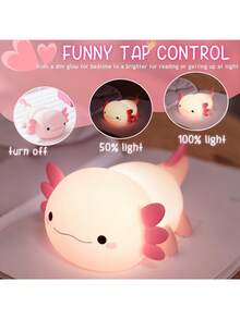 1个USB充电式LED灯，带定时器、触摸式调光和变色设计，适合卧室、办公室装饰 - 生日、节日、卧室夜灯的完美礼物，趣味设计，塑料材质 - 彩色 - 查看 5