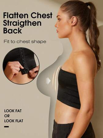 1pc Women Chest Binder, Microshaping Camisole Bra, Adjustable Seamless Compression Top For Flattening Chest