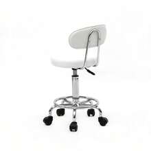 Stool With Wheels, Esthetician Lash Tech Pedicure Chair, Portable Office Rolling Adjustable Stool, Massage Swivel Salon Stools, Nail Salon Chairs For Tattoo Facial Spa (White) - trắng - Xem 3