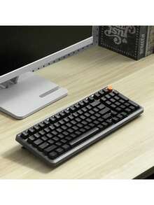 Lenovo MK9 98 鍵機械式鍵盤 人體工學 線性手感 全鍵無衝 筆電桌上型電腦適配 有線辦公遊戲鍵盤 - 淡雅粉(紅軸) - 查看 6