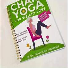 1Pcs 30-Day Chair Yoga Guide: Weight Loss, Muscle Building, And Flexibility Enhancement – Beginner Exercises For Seniors And Adults, 60 Exercises, Green Cover Design, Spiral Binding, Durable Coil Binding - 彩色 - 查看 4
