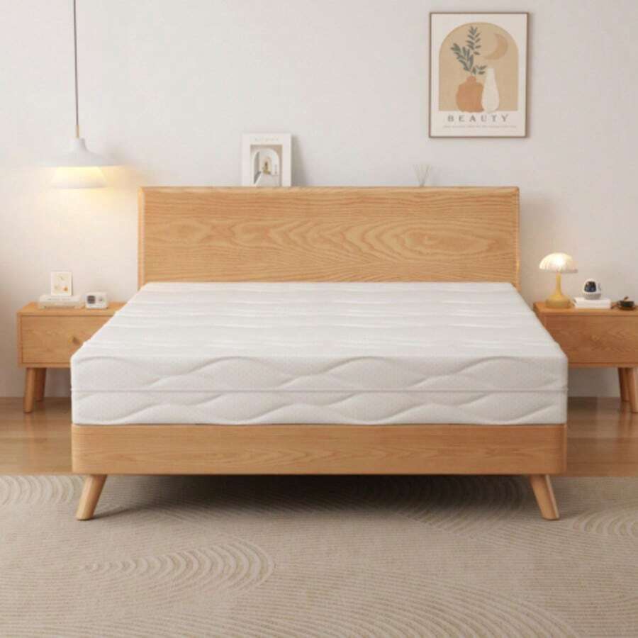 Colchón de muelles ensacados de 90x200 cm, firmeza H3, certificado Oeko-Tex, ergonómico, 7 zonas de colchón, altura 20 cm, fabricado en CHINA. - Blanco - Ver 1