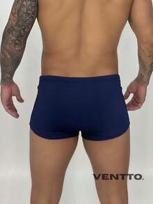 kLARALUH Medium Ventto Basic Plain Swimsuit, Zero Transparency Fabric, Beach And Pool Fashion - 藏蓝色 - 查看 2