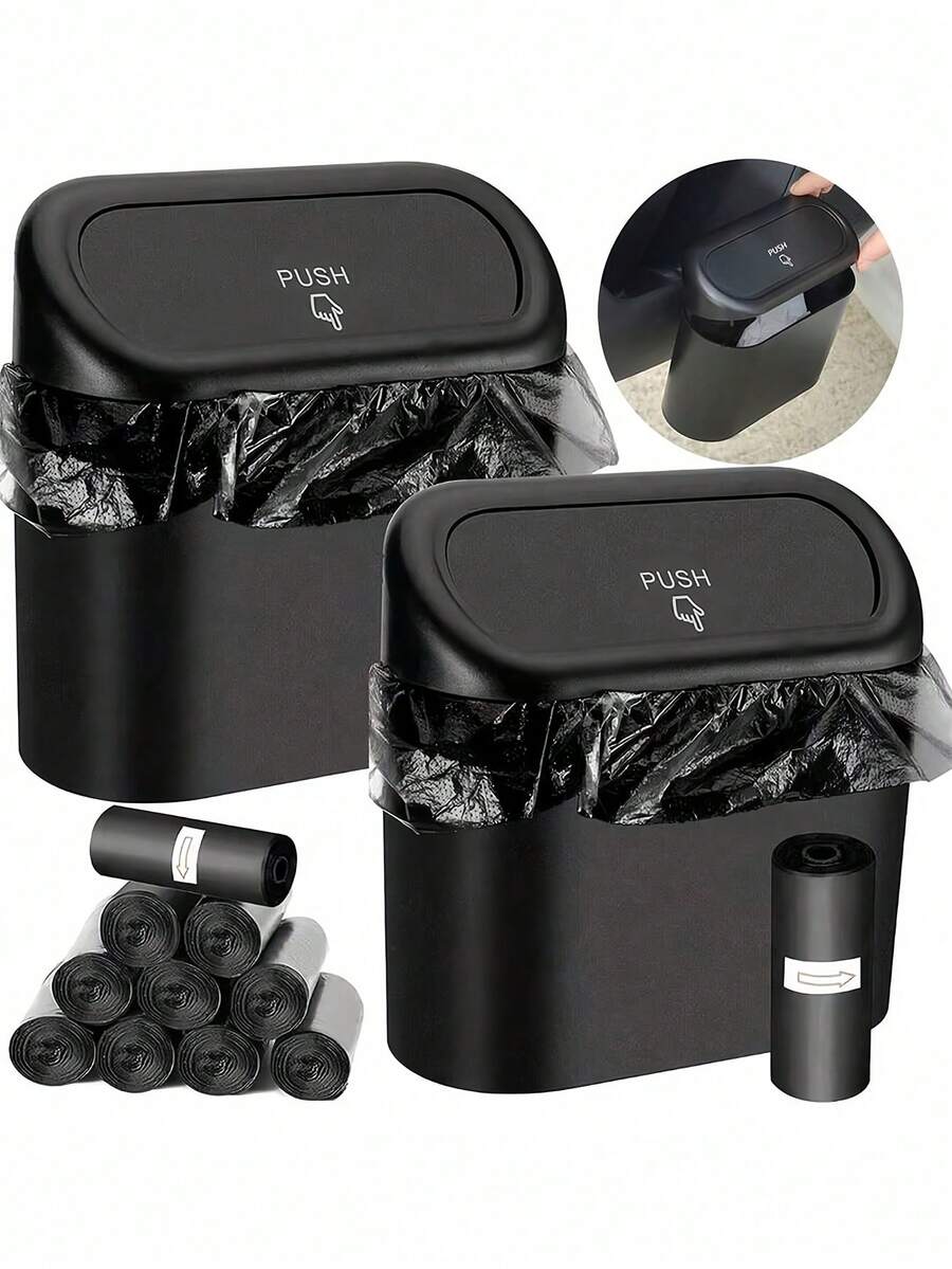 Thùng rác treo xe hơi chống thấm nước có nắp đậy và ngăn đựng đồ nhỏ gọn giúp giữ nội thất xe sạch sẽ; Hộp đựng đồ bằng nhựa di động và thùng rác chống rò rỉ, phụ kiện xe hơi dễ vệ sinh, hộp đựng đồ nhiều ngăn, giải pháp lưu trữ trong cabin lái xe cho ghế sau và cốp xe, vật dụng cần thiết cho xe hơi bền, nhẹ, lý tưởng cho việc đi lại hàng ngày và những chuyến đi đường dài, phù hợp với SUV và Sedan, gioăng nắp chống bám bẩn, có thể gắn trên tựa đầu hoặc ngăn cửa.