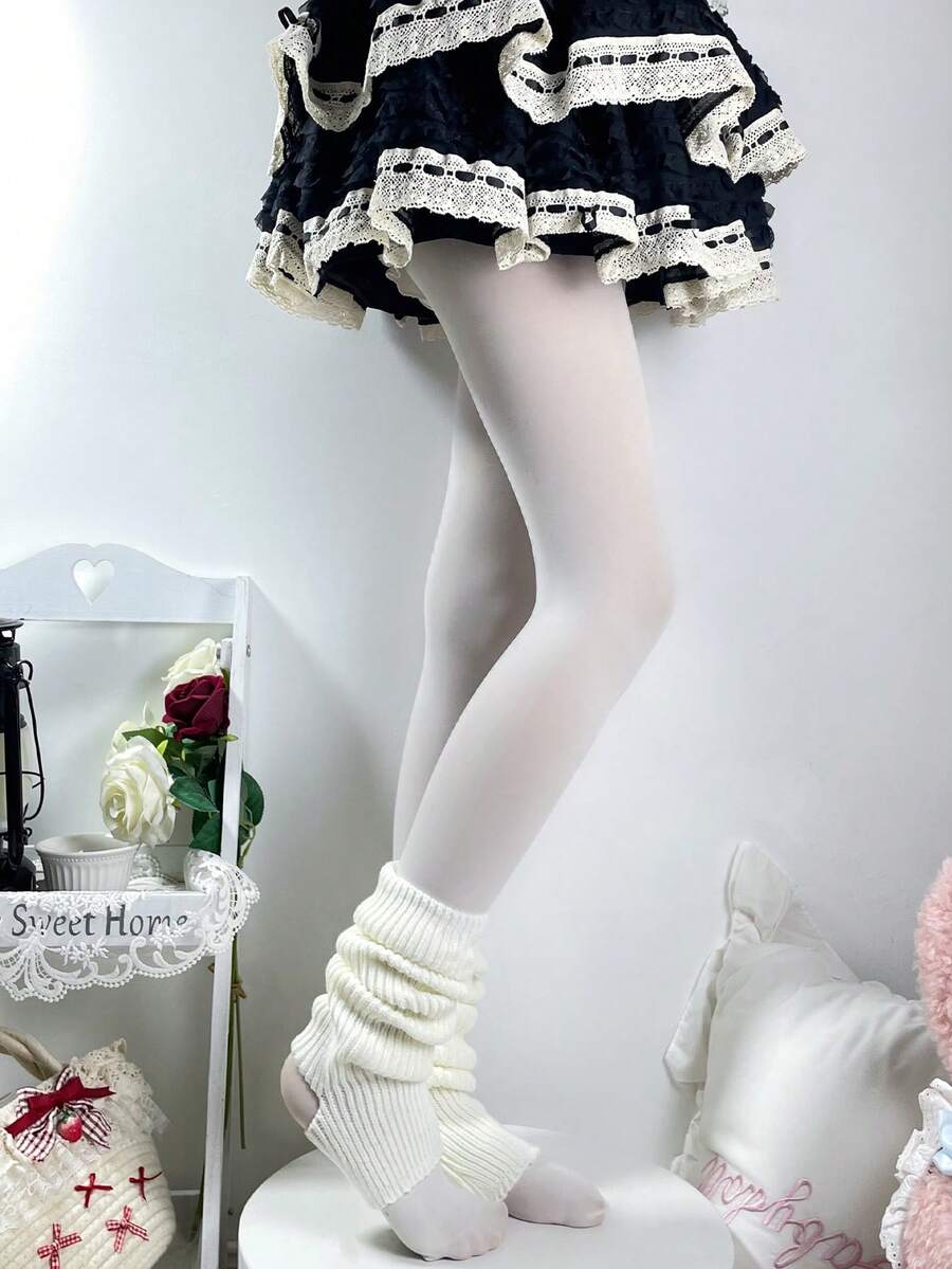 1双女士秋冬针织瑜伽/家居/休闲/运动腿套，露趾设计，用途广泛 - 彩色 - 查看 1