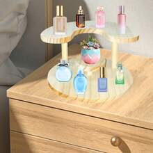 1 pieza Estante de exhibición de 3 niveles de madera para organizador de perfumes, estante de exhibición de perfumes, vitrina de figuras, almacenamiento de muñecas