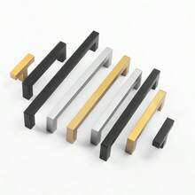 1PC Modern Aluminum Alloy Gold Kitchen Cabinet Handles And Knobs Drawer Handles Wardrobe Door Pulls Furniture Hardware - Gold - View 4