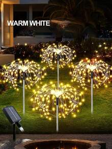 4pcs Solar Powered Fairy Lights, 320/240 LED, Solar Landscape Lights, 8 Modes, Waterproof, Copper Wire String Lights, DIY, Suitable For RV Camping, Wedding, Party, Yard, Lawn, Outdoor Holiday Decor, Perfect Gift - Multicolor - View 4