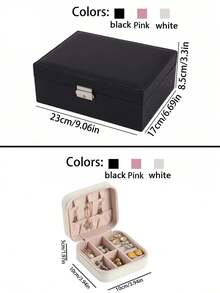 1个带锁首饰盒，现代双层首饰收纳盒 - 大容量PU皮革收纳盒，可存放耳环、项链等 - 可拆卸隔层，可上锁女士旅行首饰盒 - 便携式PU皮革首饰盒，可存放项链、耳环、戒指、手镯等，小巧精致，适合送给青少年、女孩、妈妈和女儿，女士和女孩的专属首饰盒，皮革首饰盒，情人节、圣诞节、新年、生日礼物之选