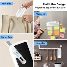 Mini Transparent Sealing Machine, Magnetic Small Household Sealing Device, Food And Snack Bag Opening And Sealing Machine. - Black - View 5