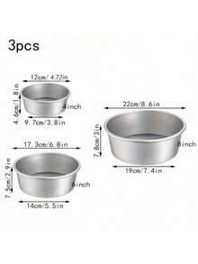1 件/3 件厚 4/6/8/10 英寸圆形实心底座烘焙蛋糕模具盘，阳极氧化铝，适用于自制戚风蛋糕，不粘表面可涂油脂以增加脱模难度 - 陽極固底模具 - 查看 8